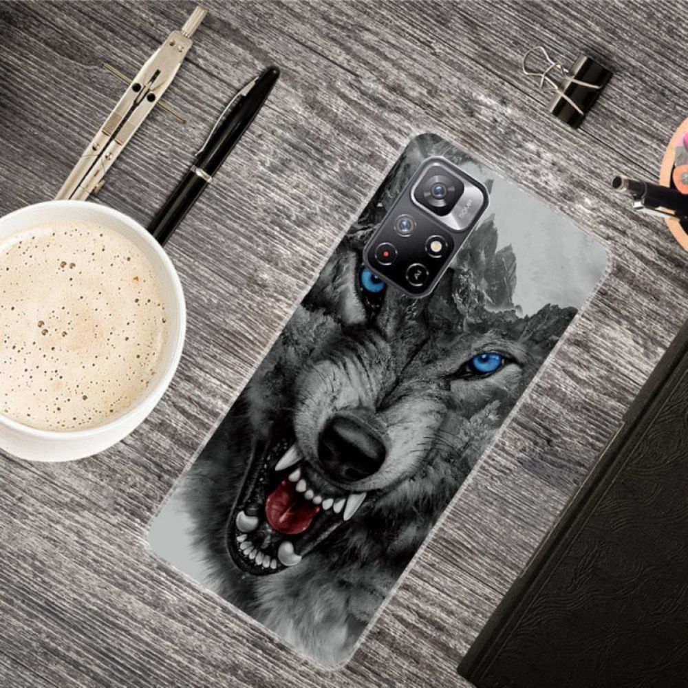 Handyhülle Für Poco M4 Pro 5G Erhabener Wolf