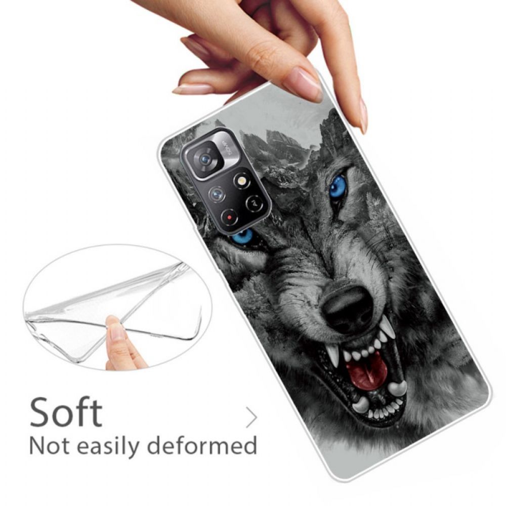 Handyhülle Für Poco M4 Pro 5G Erhabener Wolf
