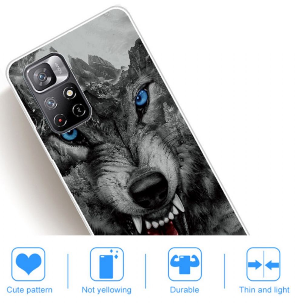 Handyhülle Für Poco M4 Pro 5G Erhabener Wolf
