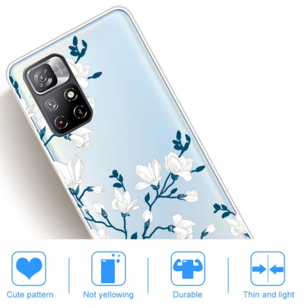 Hülle Für Poco M4 Pro 5G Weiße Blumen