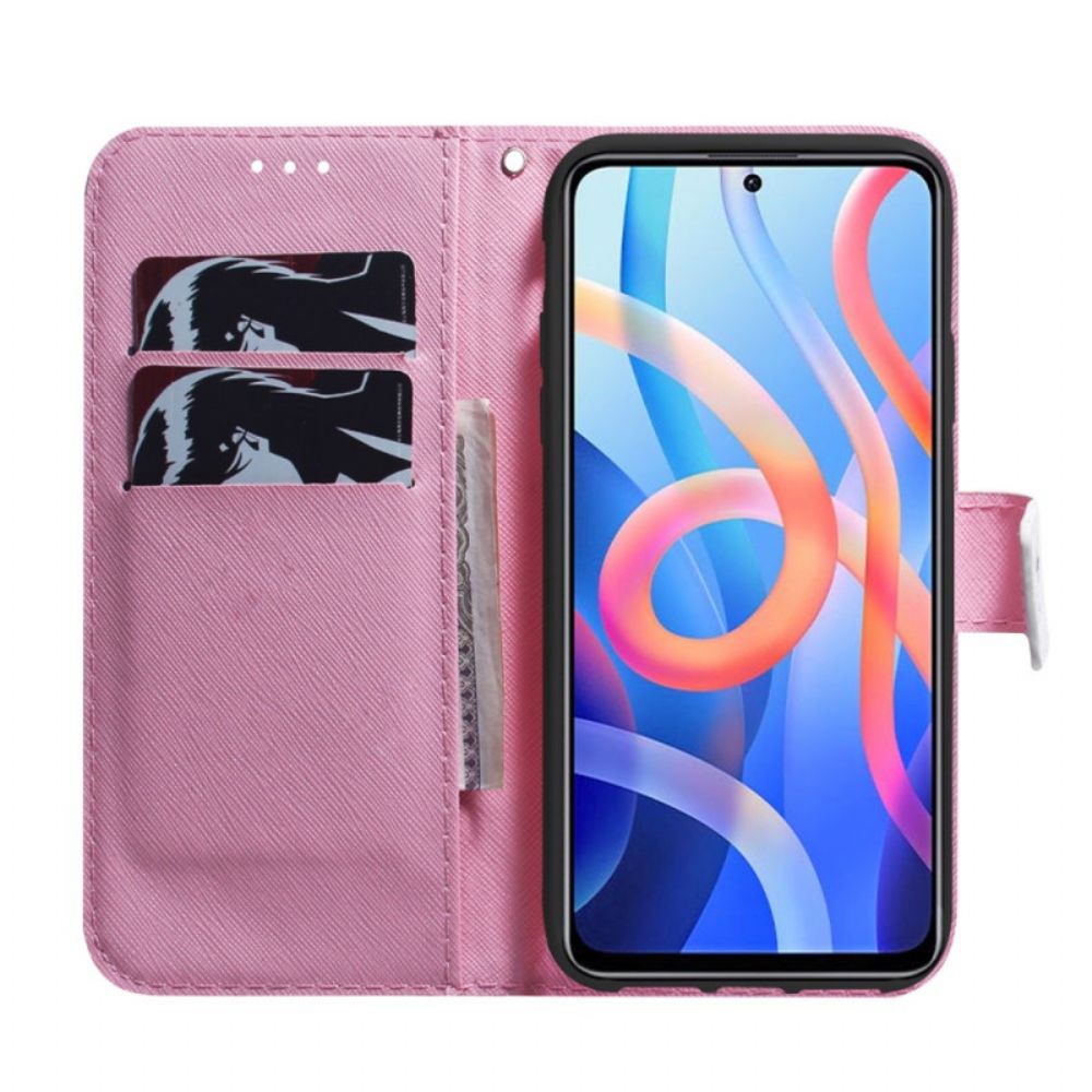 Lederhüllen Für Poco M4 Pro 5G Alte Rosenblüte