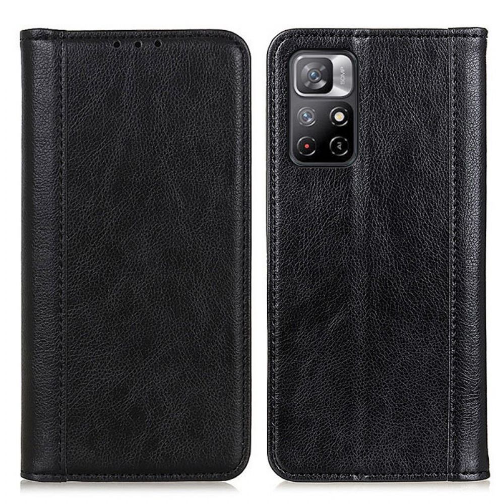Schutzhülle Für Poco M4 Pro 5G Flip Case Elegance Litschi-spaltleder
