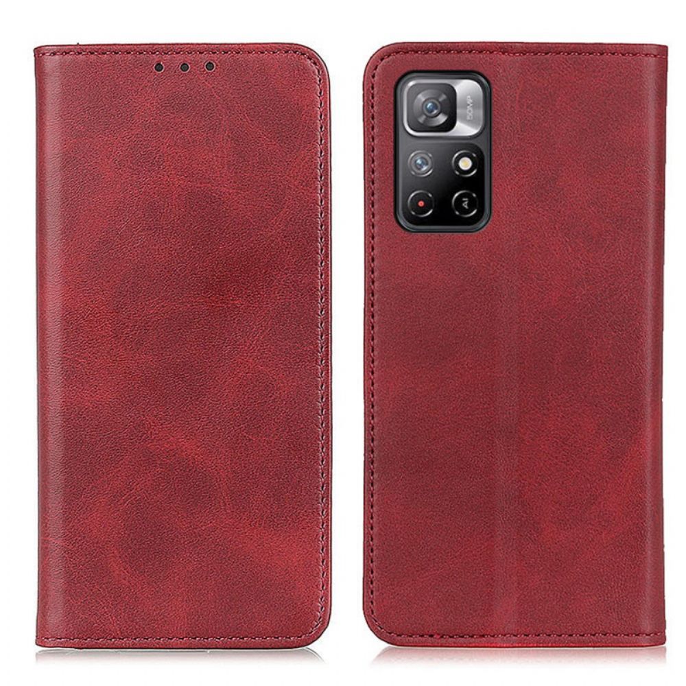 Schutzhülle Für Poco M4 Pro 5G Flip Case Spaltleder