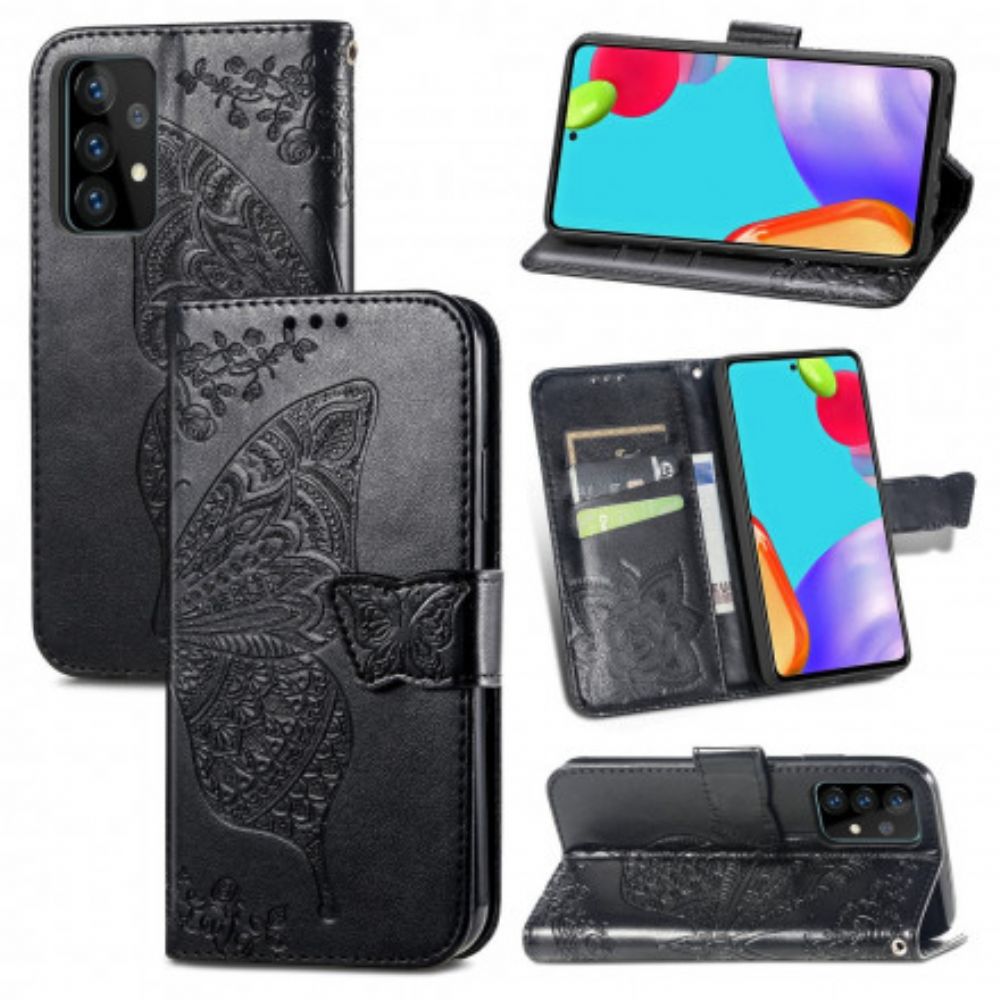 Flip Case Für Samsung Galaxy A52 4G / A52 5G / A52s 5G Halbe Schmetterlinge
