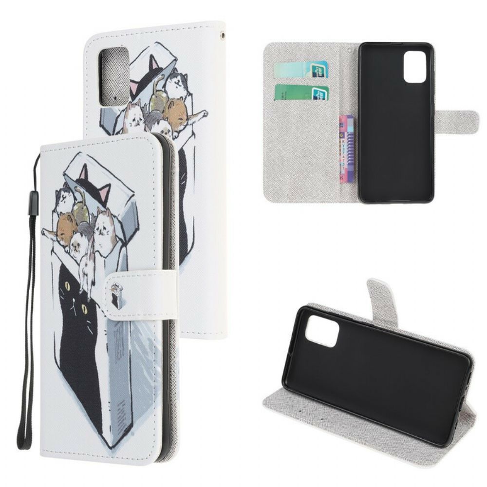 Flip Case Für Samsung Galaxy A52 4G / A52 5G / A52s 5G Mit Kordel Tanga Katze Lieferung