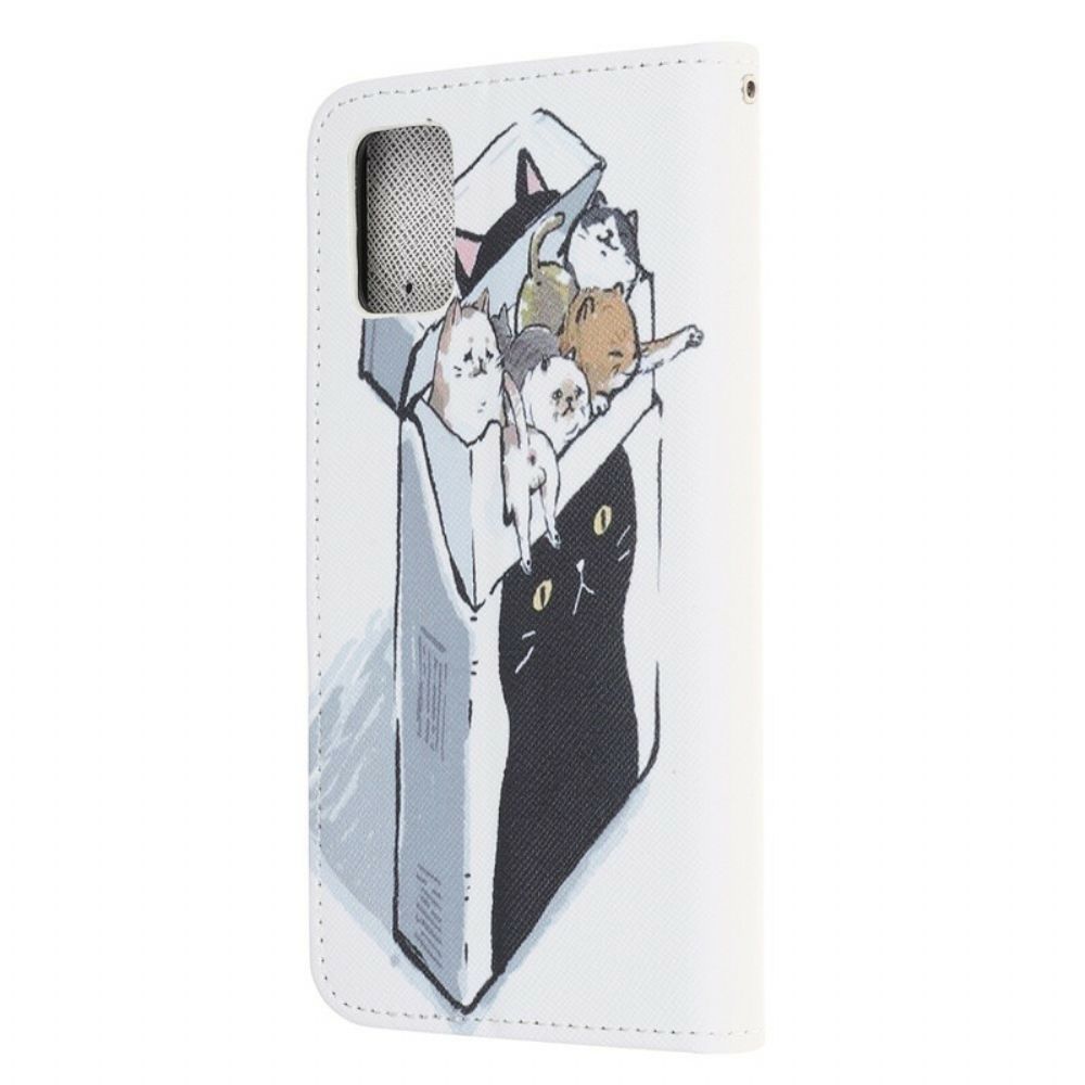 Flip Case Für Samsung Galaxy A52 4G / A52 5G / A52s 5G Mit Kordel Tanga Katze Lieferung