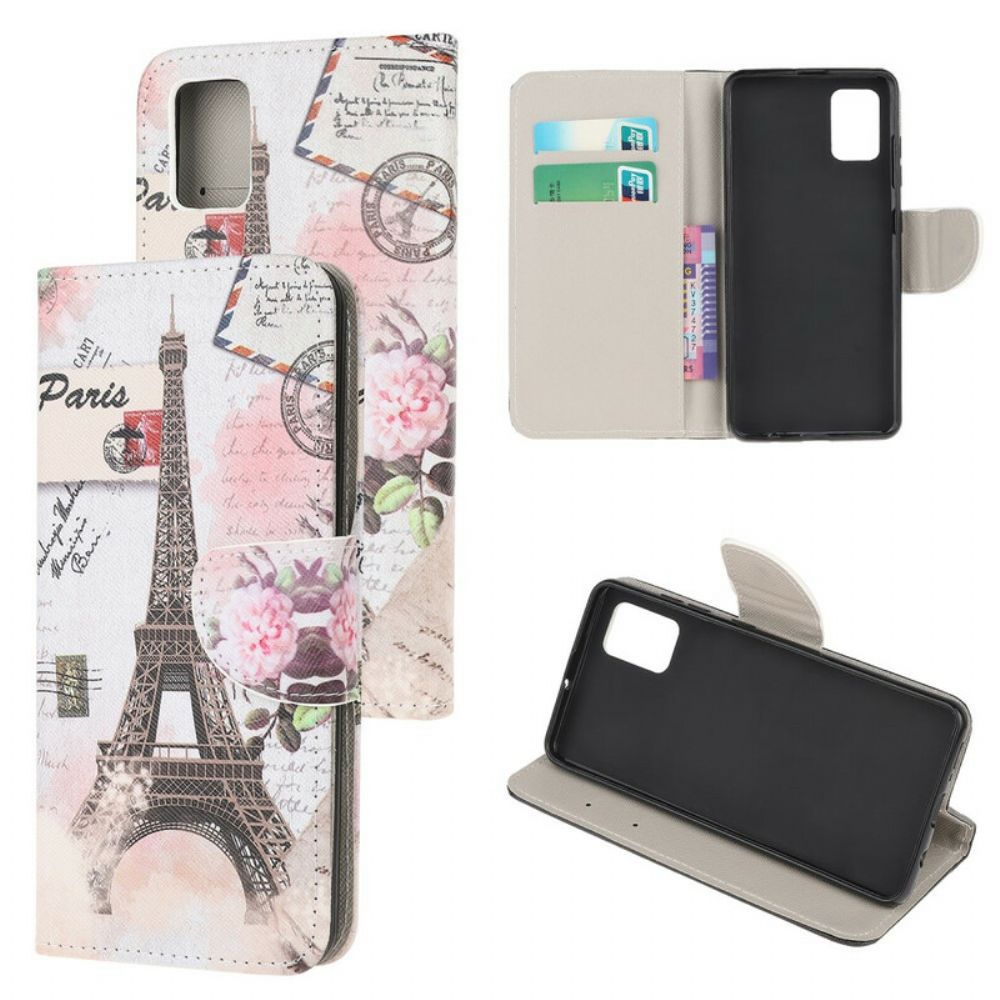 Flip Case Für Samsung Galaxy A52 4G / A52 5G / A52s 5G Retro-eiffelturm