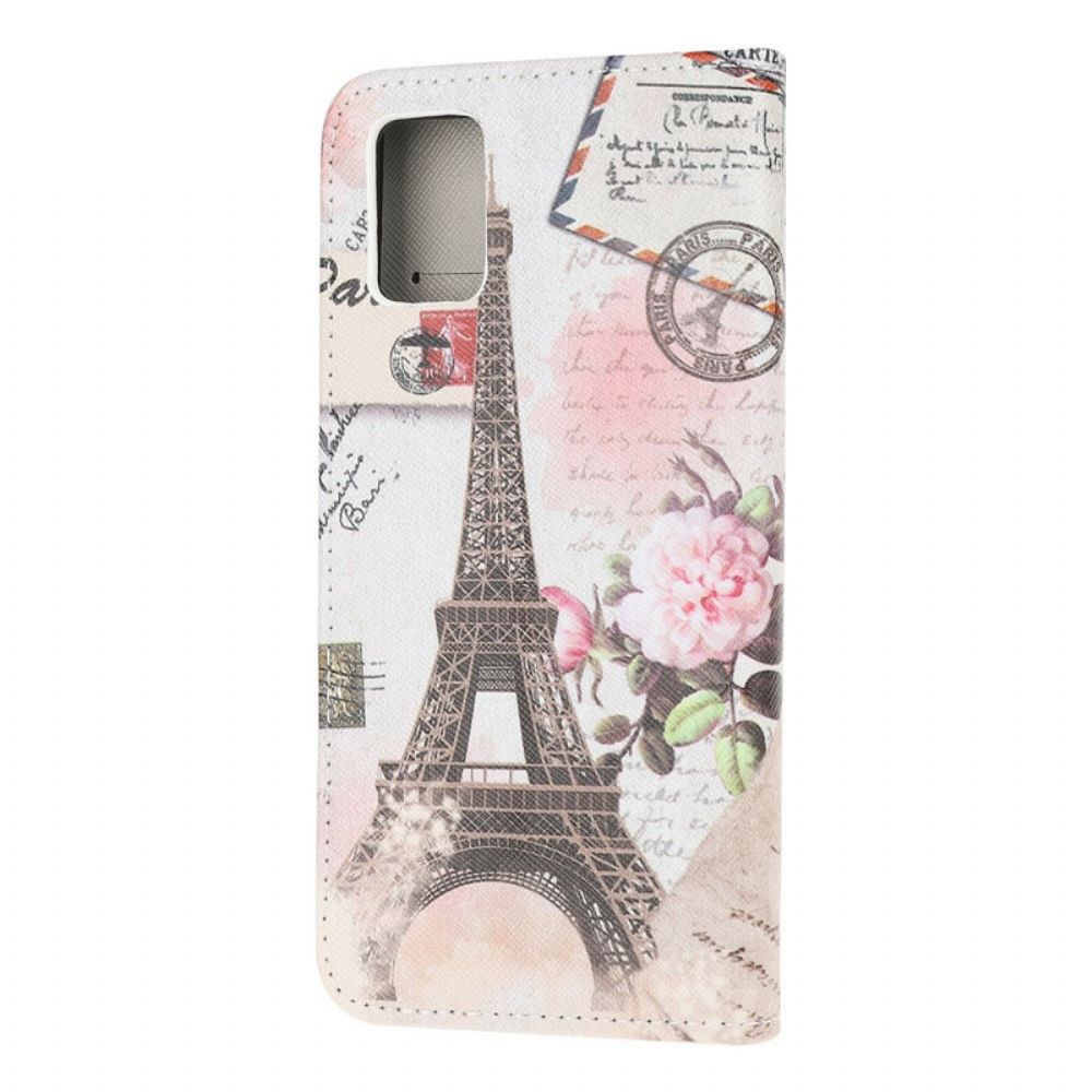 Flip Case Für Samsung Galaxy A52 4G / A52 5G / A52s 5G Retro-eiffelturm