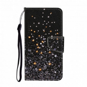 Flip Case Für Samsung Galaxy A52 4G / A52 5G / A52s 5G Sterne Und Pailletten Mit Lanyard