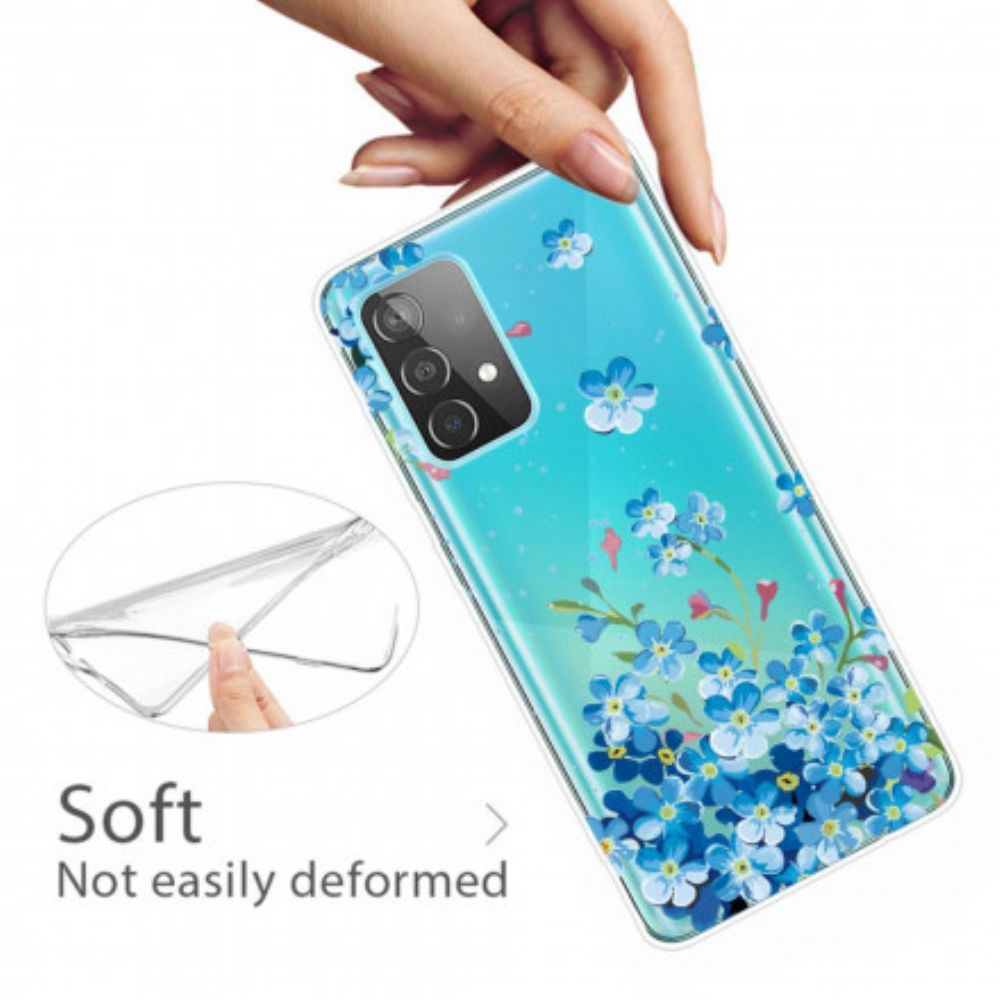 Handyhülle Für Samsung Galaxy A52 4G / A52 5G / A52s 5G Blaue Blumen