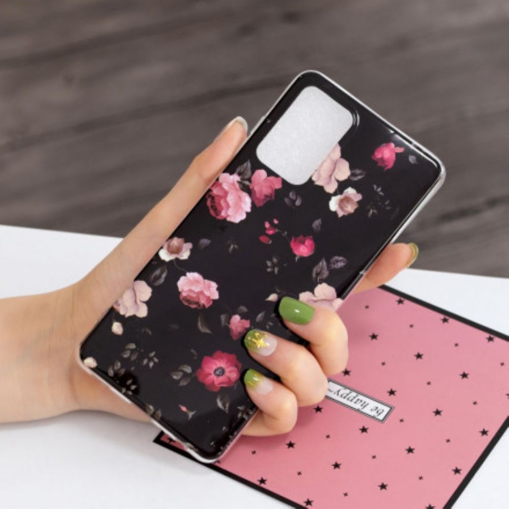 Handyhülle Für Samsung Galaxy A52 4G / A52 5G / A52s 5G Fluoreszierende Blumenserie