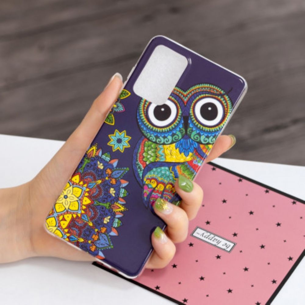 Handyhülle Für Samsung Galaxy A52 4G / A52 5G / A52s 5G Fluoreszierende Mandala-eule
