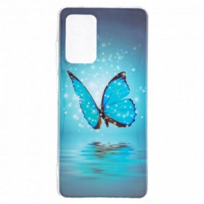 Hülle Für Samsung Galaxy A52 4G / A52 5G / A52s 5G Fluoreszierender Blauer Schmetterling