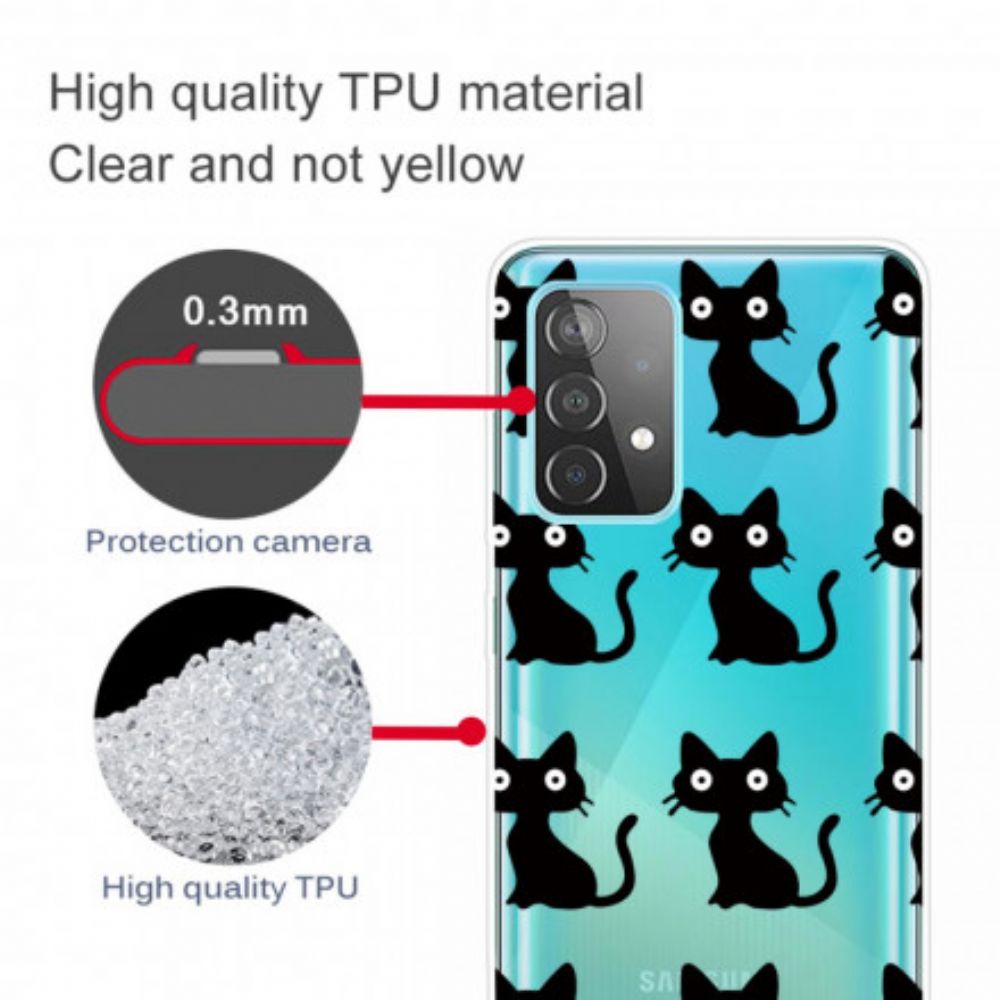 Hülle Für Samsung Galaxy A52 4G / A52 5G / A52s 5G Mehrere Schwarze Katzen