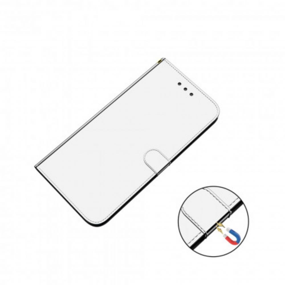 Lederhüllen Für Samsung Galaxy A52 4G / A52 5G / A52s 5G Spiegel Mit Kunstlederbezug