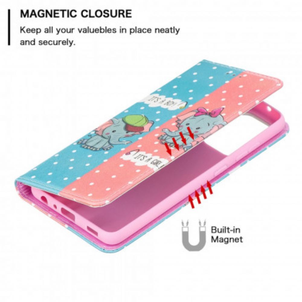 Schutzhülle Für Samsung Galaxy A52 4G / A52 5G / A52s 5G Flip Case Elefantenbabys