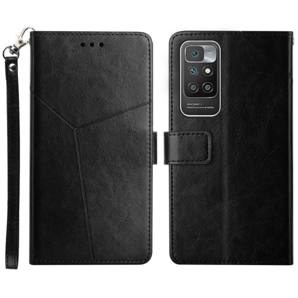 Flip Case Für Xiaomi Redmi 10 Geo Y Design Lederstil