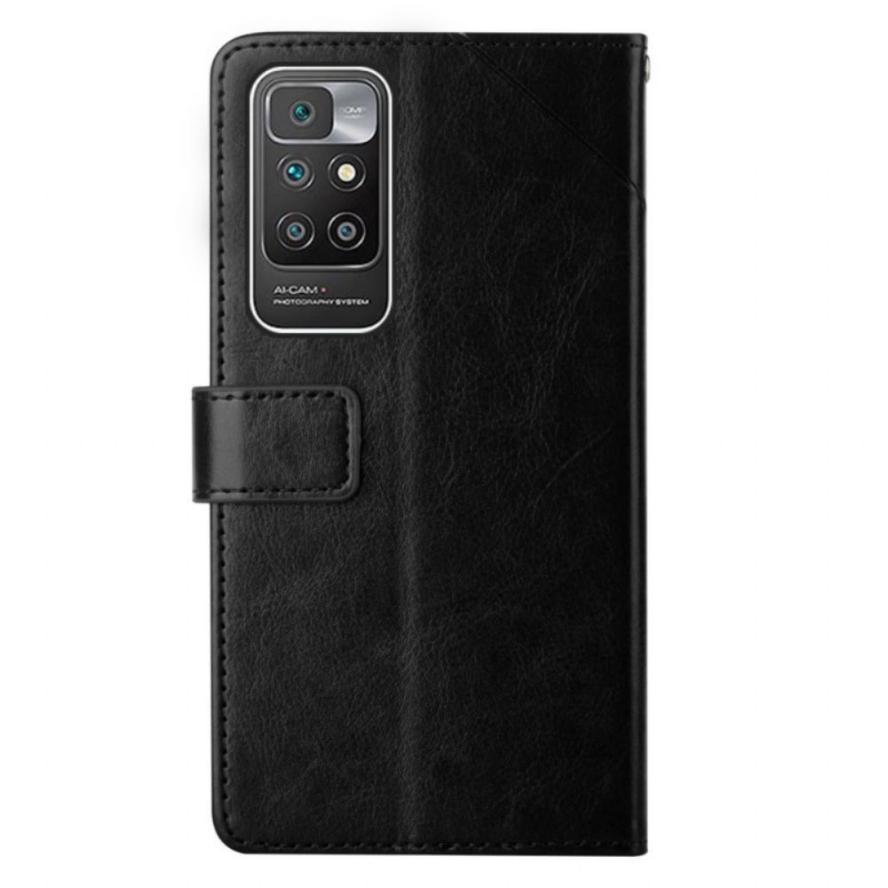 Flip Case Für Xiaomi Redmi 10 Geo Y Design Lederstil