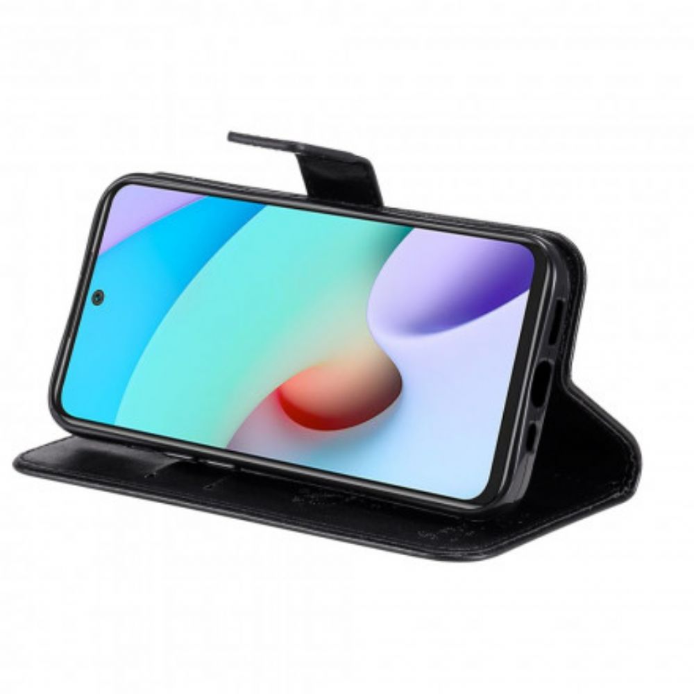 Flip Case Für Xiaomi Redmi 10 Mit Kordel Baum Und Riemchenkatze