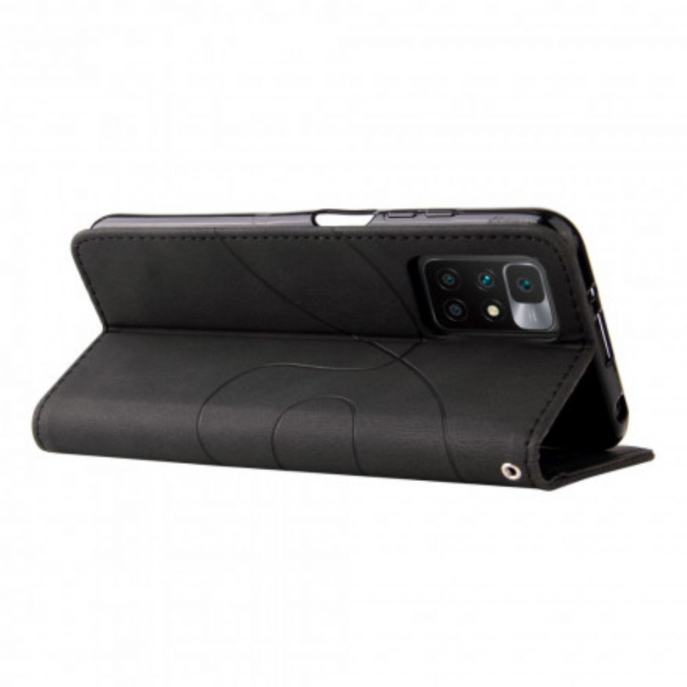 Flip Case Für Xiaomi Redmi 10 Signatur Zweifarbiges Kunstleder