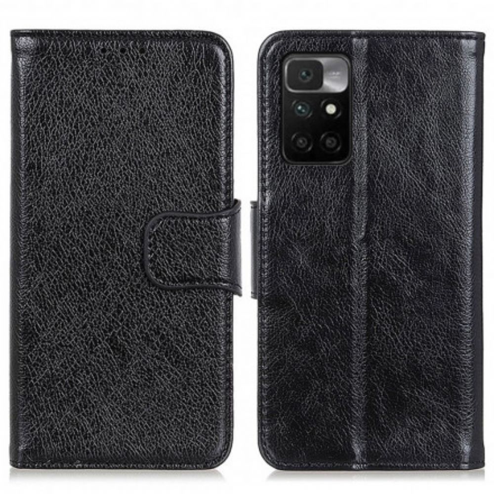Flip Case Für Xiaomi Redmi 10 Spaltnappaleder