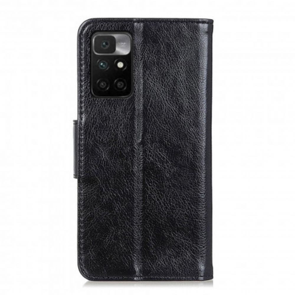 Flip Case Für Xiaomi Redmi 10 Spaltnappaleder