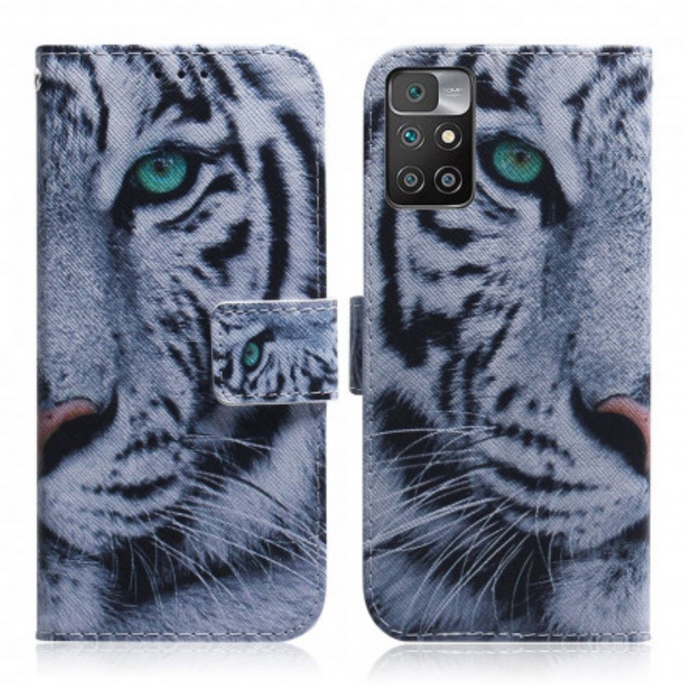Flip Case Für Xiaomi Redmi 10 Tigergesicht
