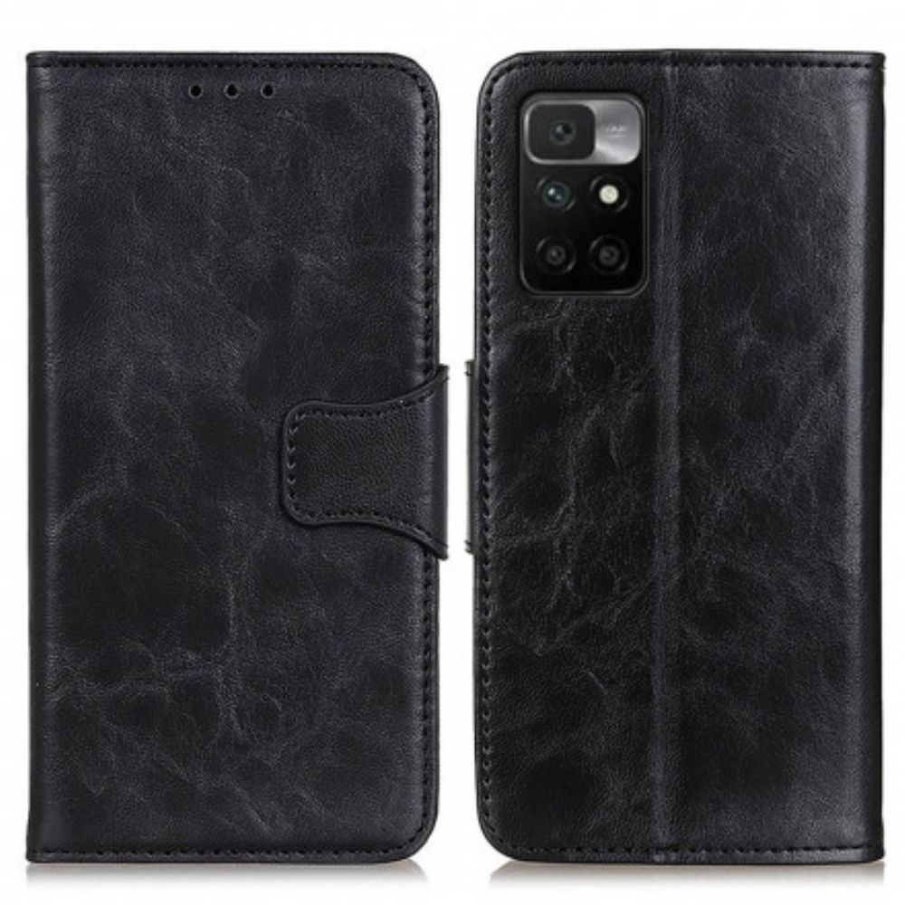 Flip Case Für Xiaomi Redmi 10 Wendeverschluss Aus Spaltleder