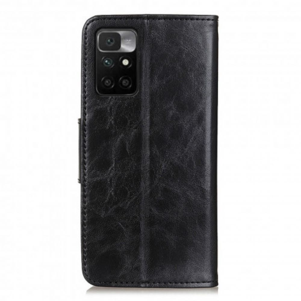 Flip Case Für Xiaomi Redmi 10 Wendeverschluss Aus Spaltleder