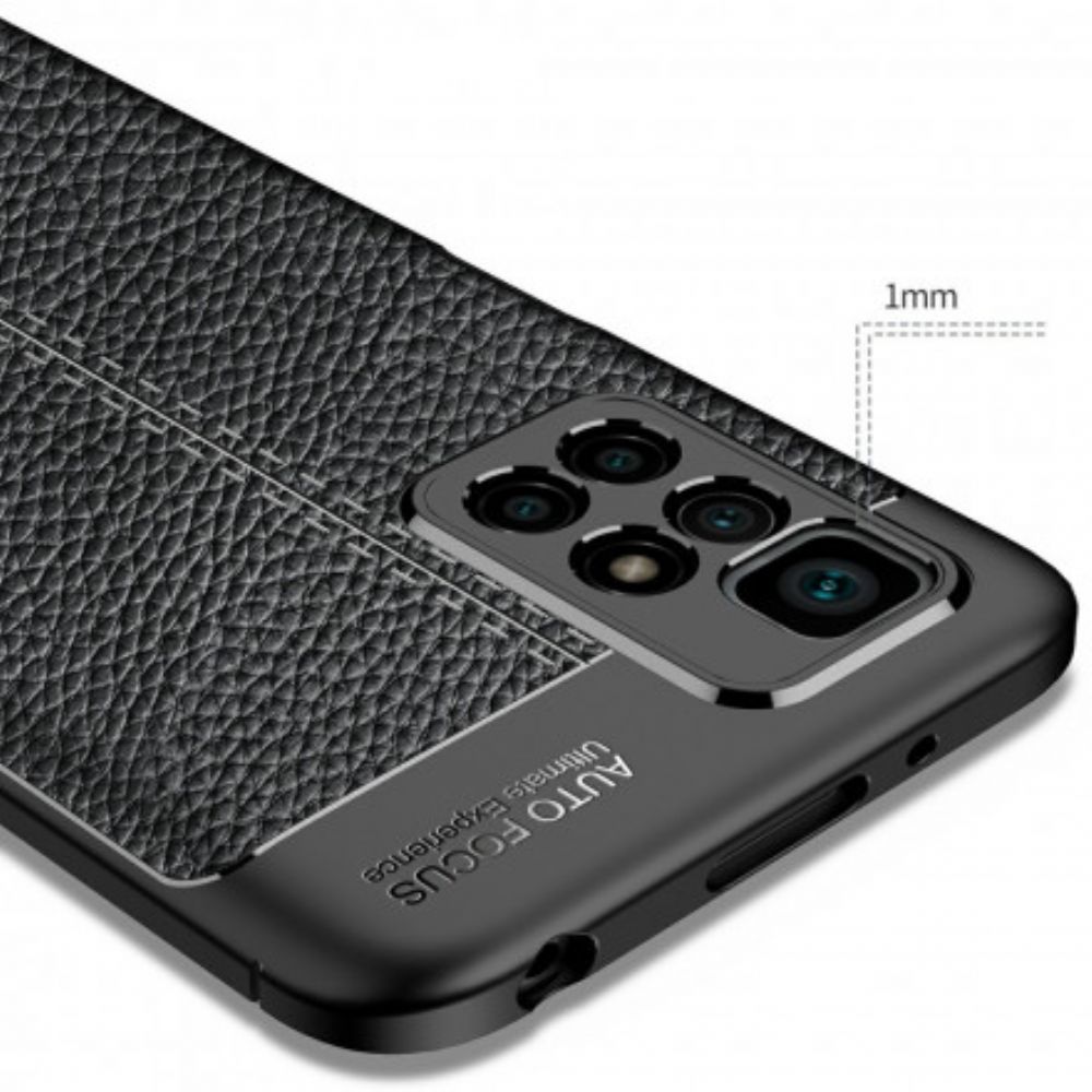Hülle Für Xiaomi Redmi 10 Doppellinie Litschi-leder-effekt