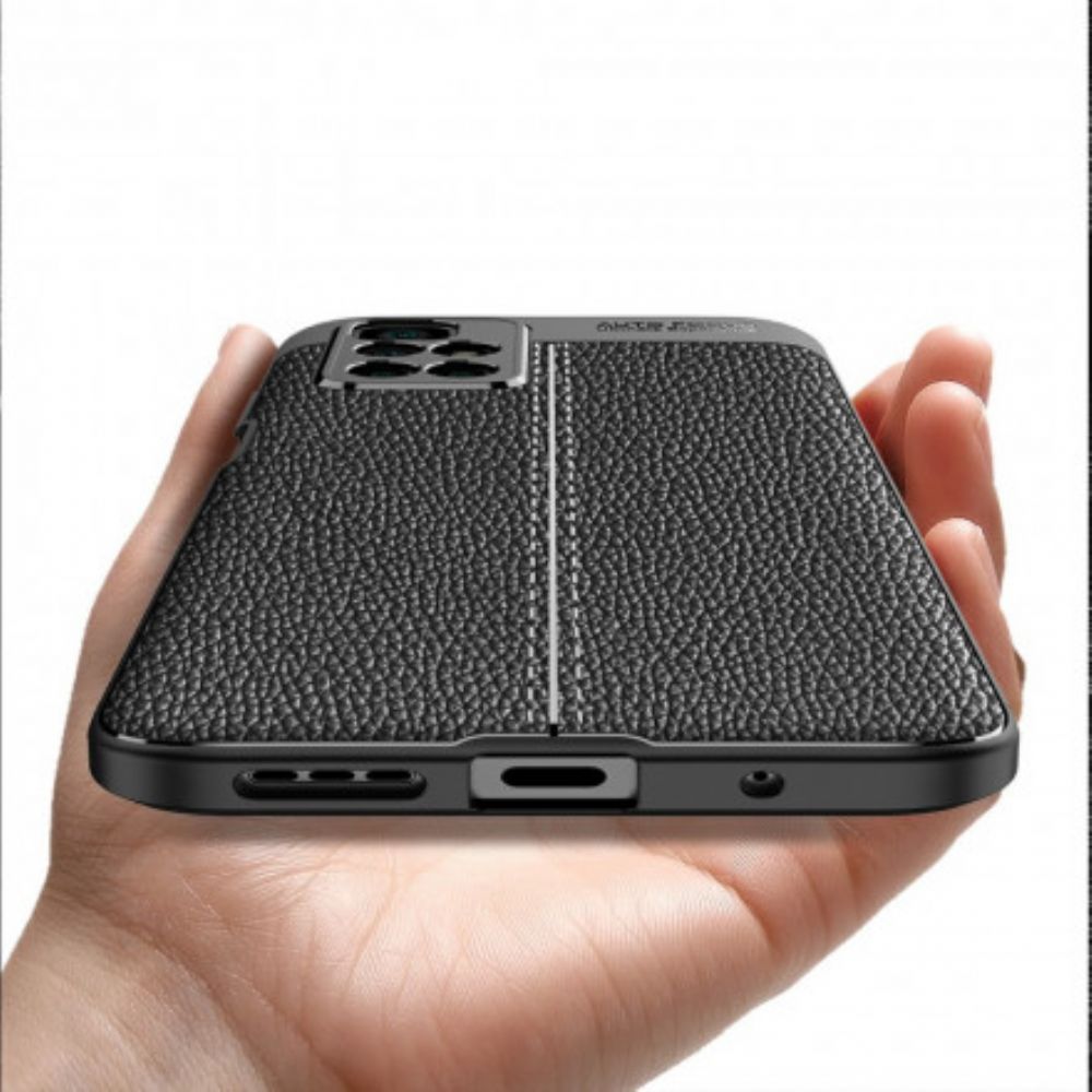 Hülle Für Xiaomi Redmi 10 Doppellinie Litschi-leder-effekt