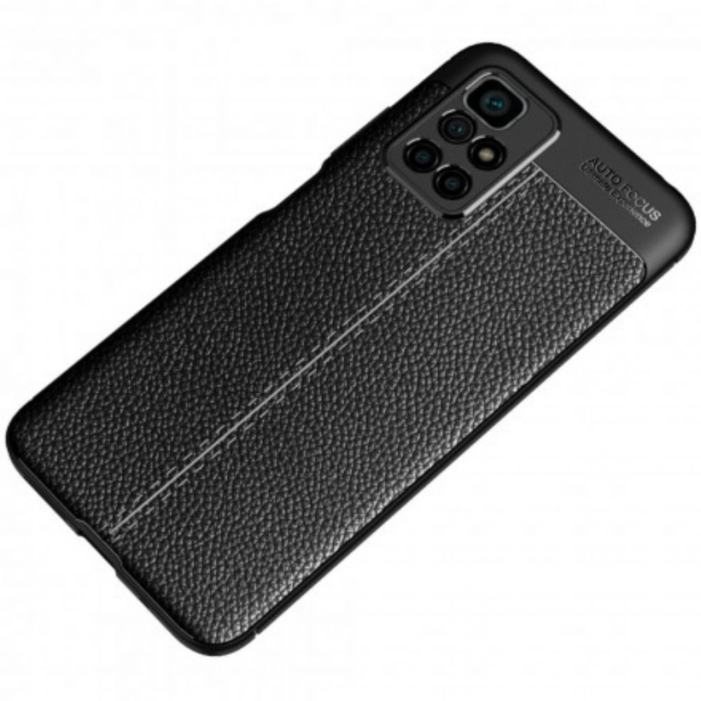 Hülle Für Xiaomi Redmi 10 Doppellinie Litschi-leder-effekt