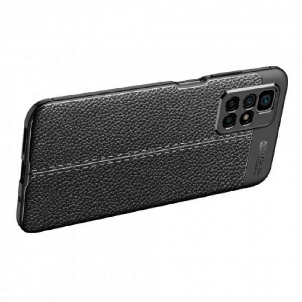 Hülle Für Xiaomi Redmi 10 Doppellinie Litschi-leder-effekt