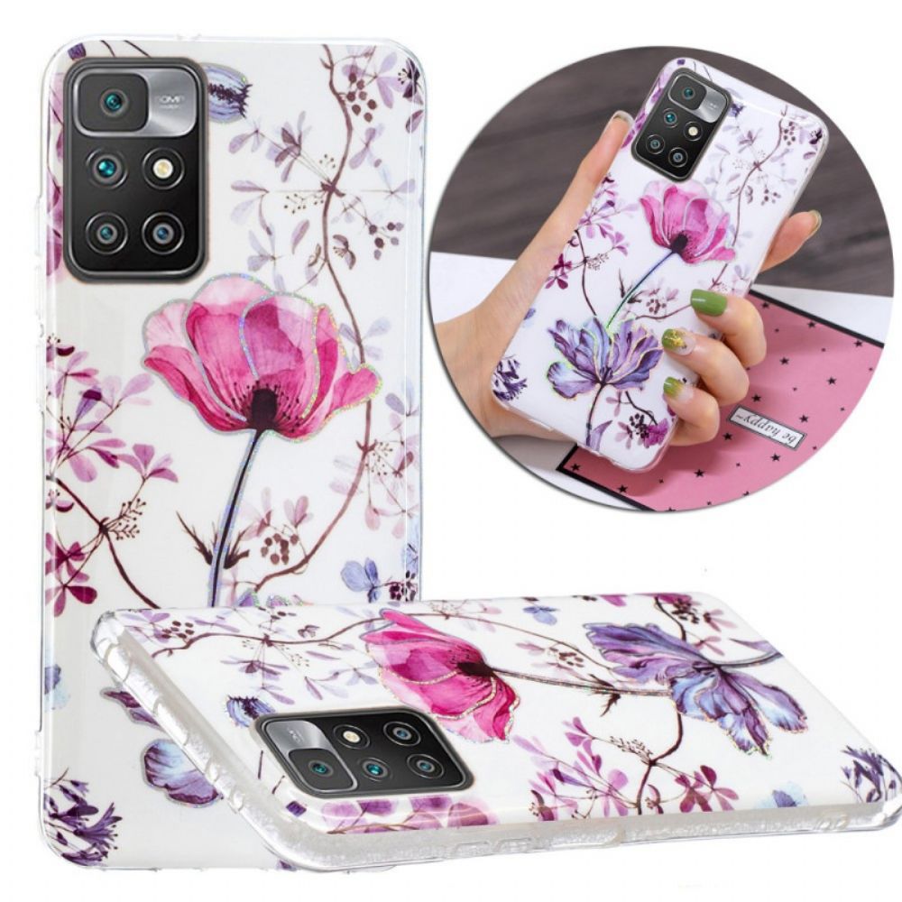Hülle Für Xiaomi Redmi 10 Marmorierte Blumen