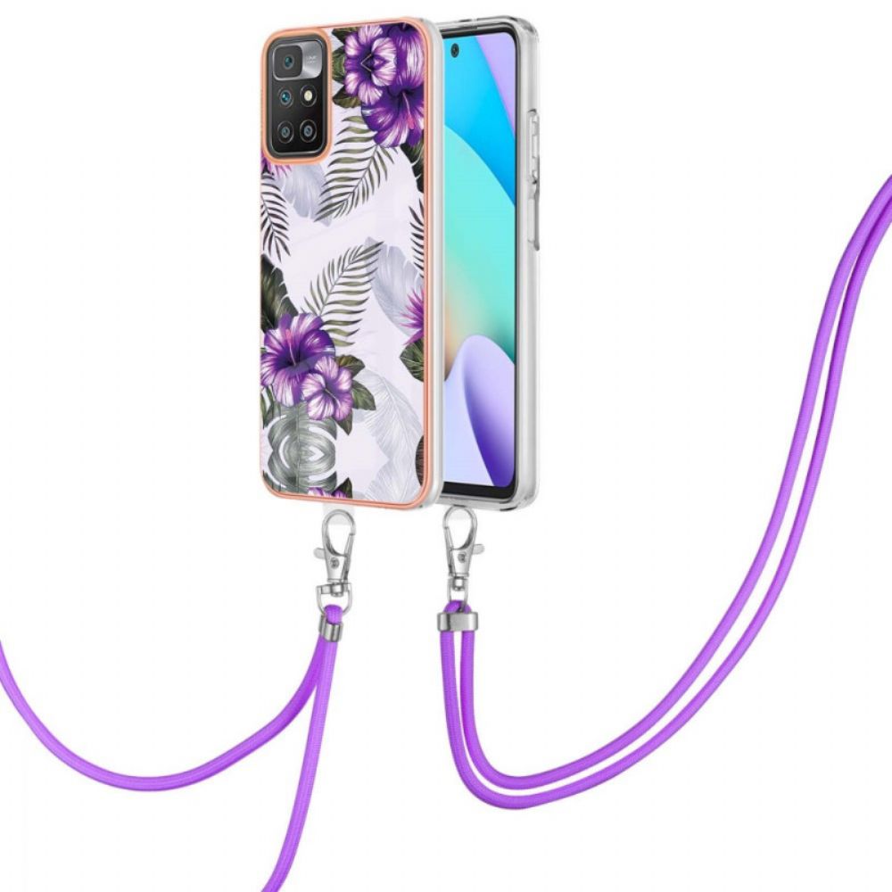 Hülle Für Xiaomi Redmi 10 Mit Kordel Blumenkordel