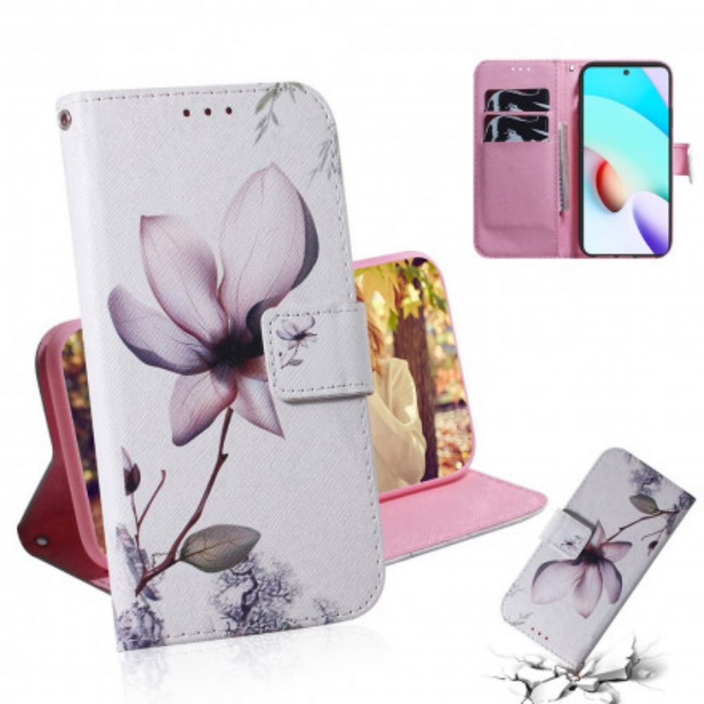 Lederhüllen Für Xiaomi Redmi 10 Alte Rosenblüte