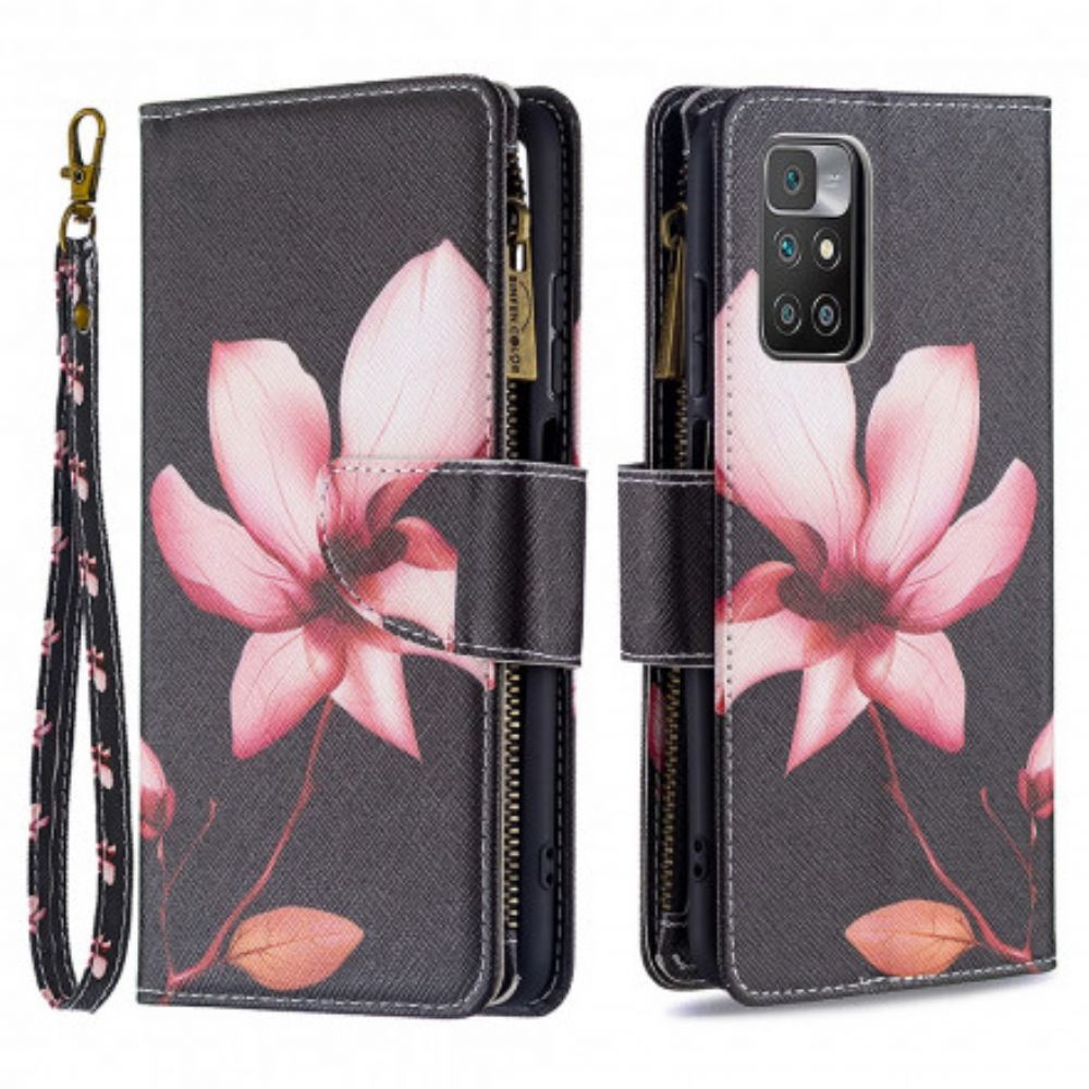 Lederhüllen Für Xiaomi Redmi 10 Blumentasche Mit Reißverschluss