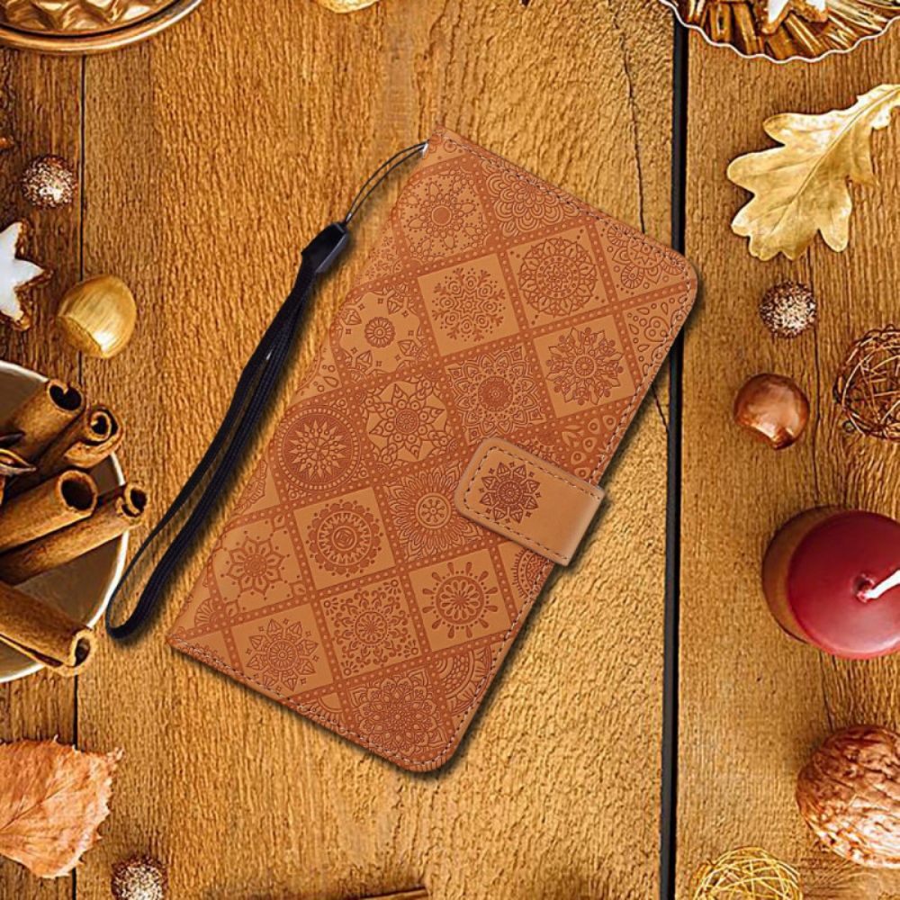 Lederhüllen Für Xiaomi Redmi 10 Gobelinmuster