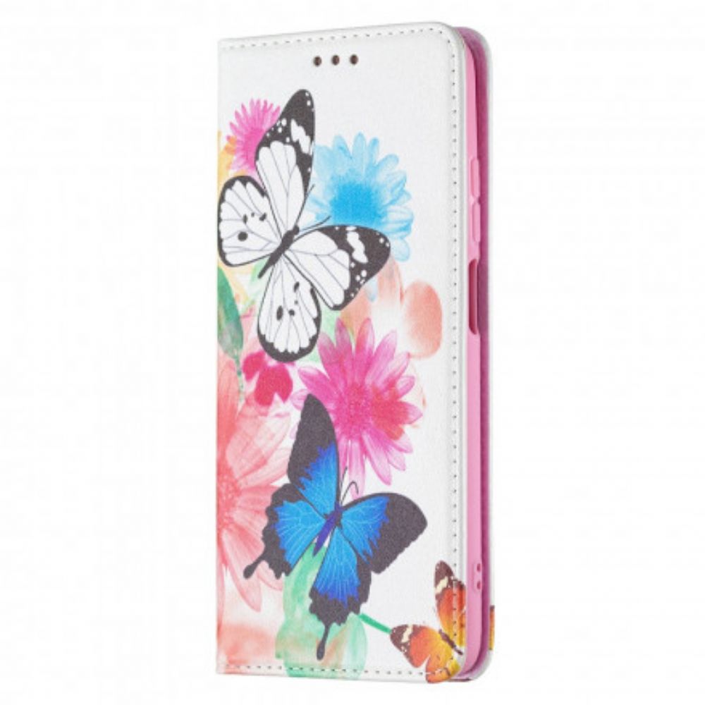 Schutzhülle Für Xiaomi Redmi 10 Flip Case Bunte Schmetterlinge