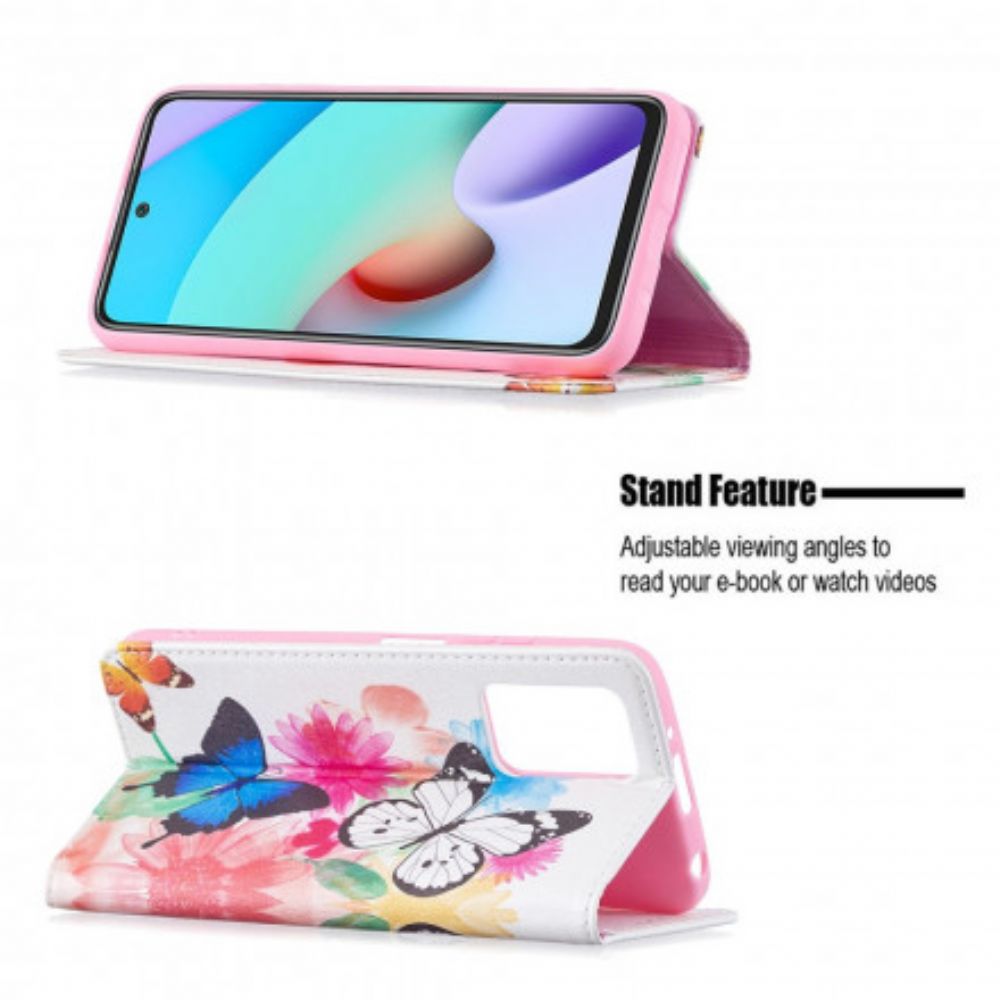 Schutzhülle Für Xiaomi Redmi 10 Flip Case Bunte Schmetterlinge