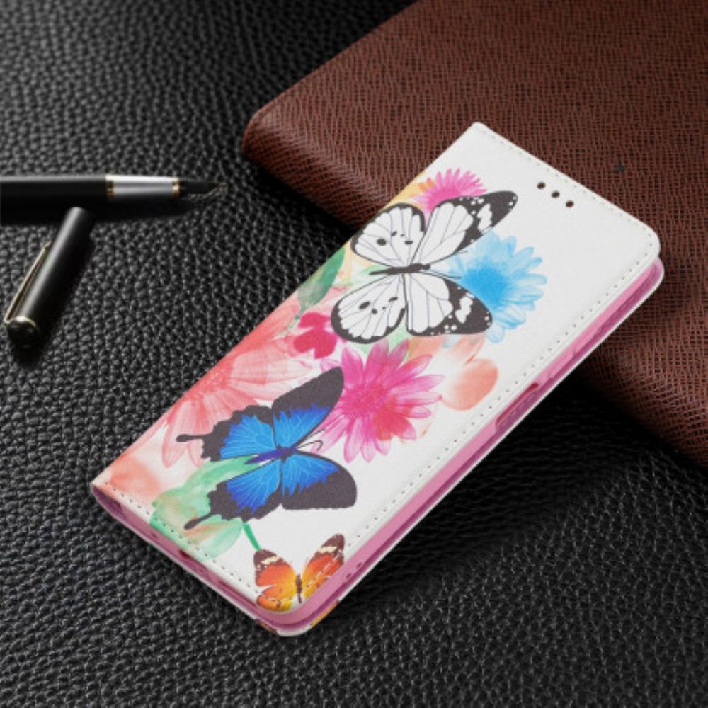 Schutzhülle Für Xiaomi Redmi 10 Flip Case Bunte Schmetterlinge