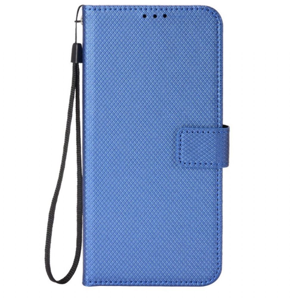 Flip Case Für Honor Magic 4 Pro Mit Kordel Strukturiertes Riemchen