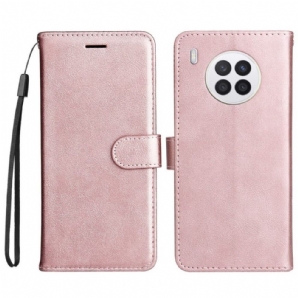 Lederhüllen Für Honor 50 Lite Mit Kordel Riemchenledereffekt