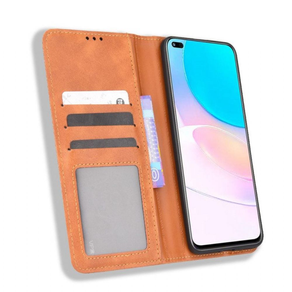 Schutzhülle Für Honor 50 Lite Flip Case Stilisierter Vintage-ledereffekt
