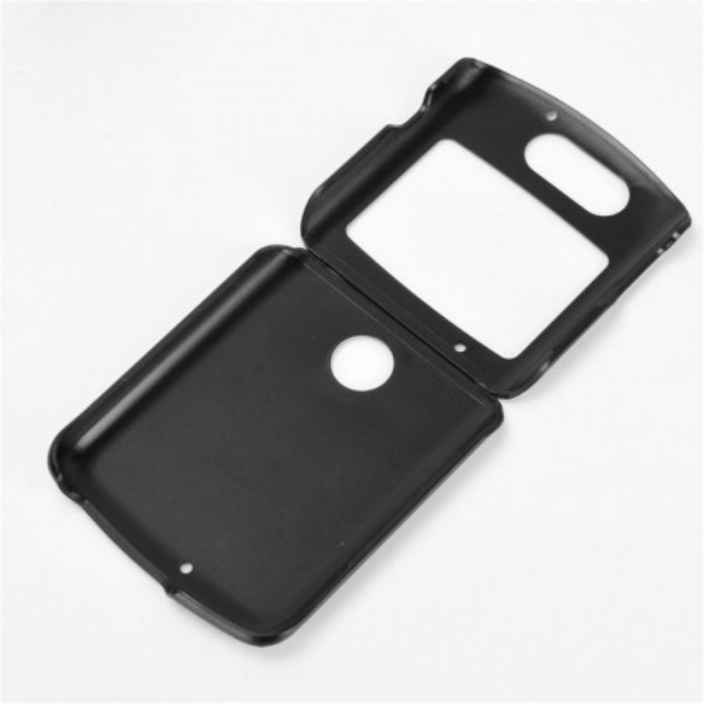 Handyhülle Für Motorola Razr 5G Sandfarbenes Kunstleder