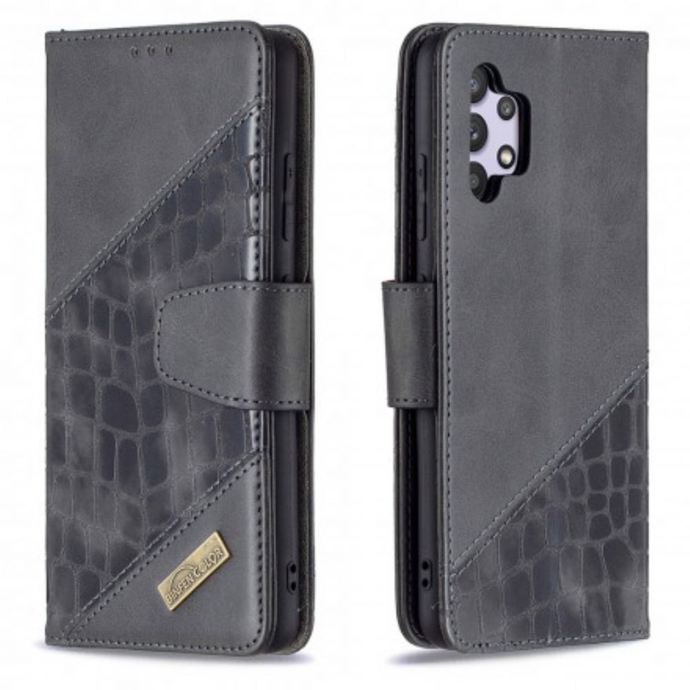 Flip Case Für Samsung Galaxy A32 4G Klassischer Krokodilleder-effekt