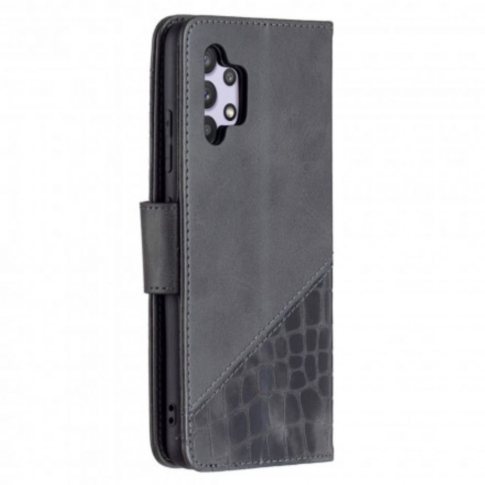 Flip Case Für Samsung Galaxy A32 4G Klassischer Krokodilleder-effekt
