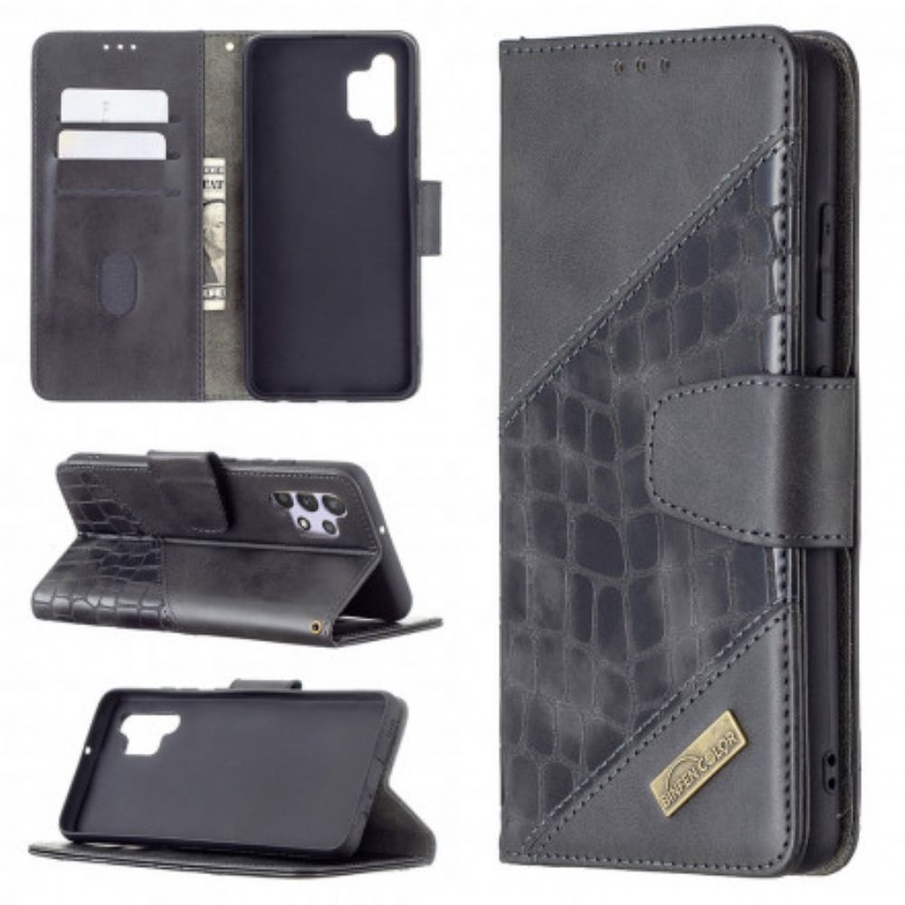 Flip Case Für Samsung Galaxy A32 4G Klassischer Krokodilleder-effekt