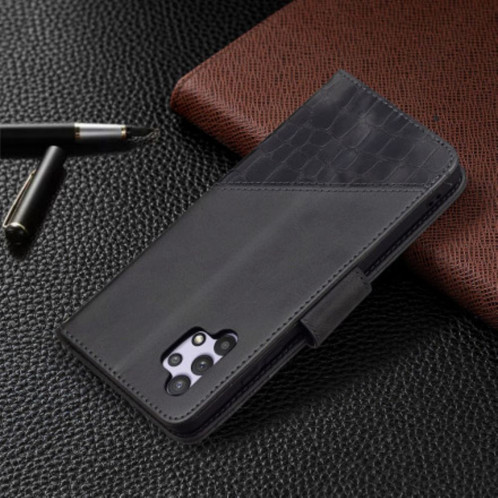 Flip Case Für Samsung Galaxy A32 4G Klassischer Krokodilleder-effekt