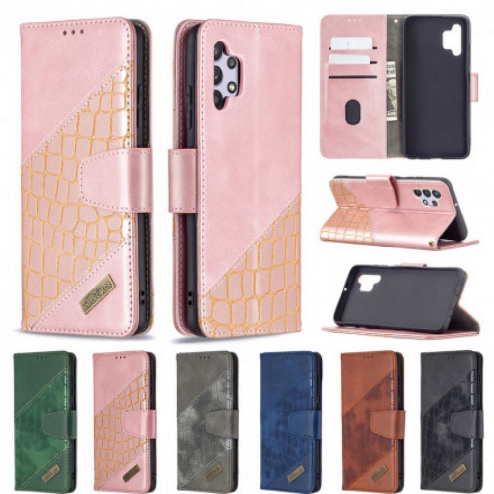 Flip Case Für Samsung Galaxy A32 4G Klassischer Krokodilleder-effekt